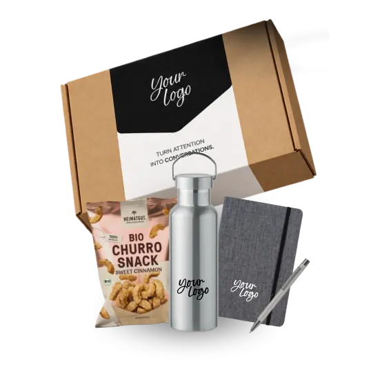 Geschenkbox mit individuell gestalteter Banderole